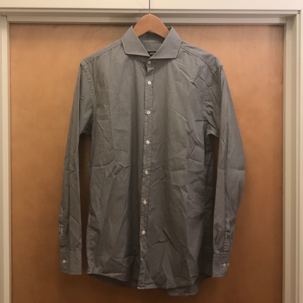 Boss Black Extra Slim Stretch Gray Shirt